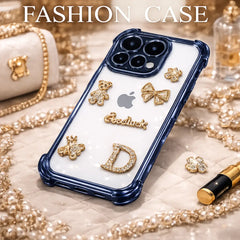 Dazzling Rhinestone Bear Midnight Blue Transparent Mobile Cover