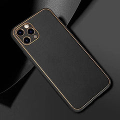iPhone 13 Pro Luxury Leather Plating With Camera Protection Case