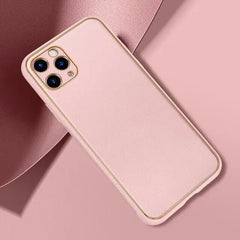 iPhone 13 Pro Luxury Leather Plating With Camera Protection Case