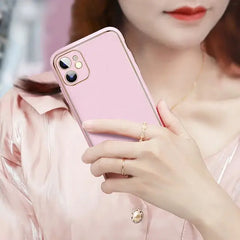 iPhone 13 Pro Luxury Leather Plating With Camera Protection Case