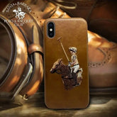 Luxury Jockey Series Leather Back Cover For Apple iPhone