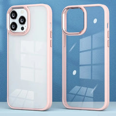 Luxury Metal Camera Protection Armor Clear Case – Pink