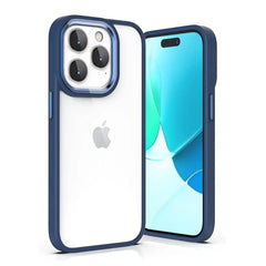 Luxury Metal Camera Protection Armor Clear Case – Blue