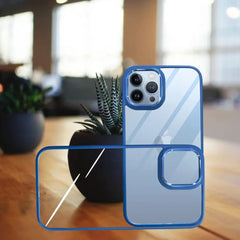 Luxury Metal Camera Protection Armor Clear Case – Blue