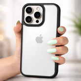 Luxury Metal Camera Protection Armor Clear Case – Black