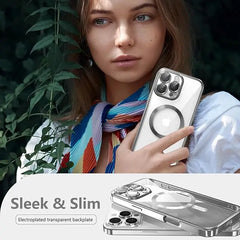 iPhone 16 Pro Max Luxury MagSafe Transparent Phone Cover with Camera Lens Protection