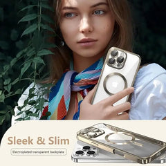 iPhone 16 Pro Max Luxury MagSafe Transparent Phone Cover with Camera Lens Protection