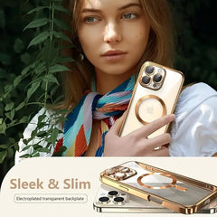 iPhone 16 Pro Max Luxury MagSafe Transparent Phone Cover with Camera Lens Protection
