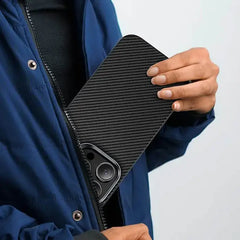 Ultra-Slim Soft Carbon Fiber MagSafe Case with Metal Frame Camera Protection For iPhone 16 Series