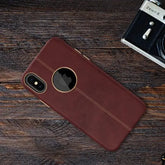 Vorson ® Lexja Series Double Stitch Leather Back Cover For iPhone