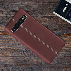 Vorson ® Lexja Series Double Stitch Leather Back Cover For Samsung