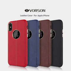 Vorson ® Lexja Series Double Stitch Leather Back Cover For iPhone