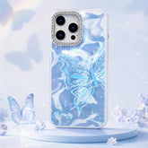Ice Blue Butterfly Pearl Bloom Case