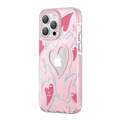 Pink Heart Star Crystal Clear Case For iPhone 14 Pro Max