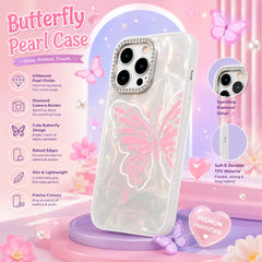 Ice Pink Butterfly Pearl Bloom Case