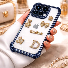 Dazzling Rhinestone Bear Midnight Blue Transparent Mobile Cover