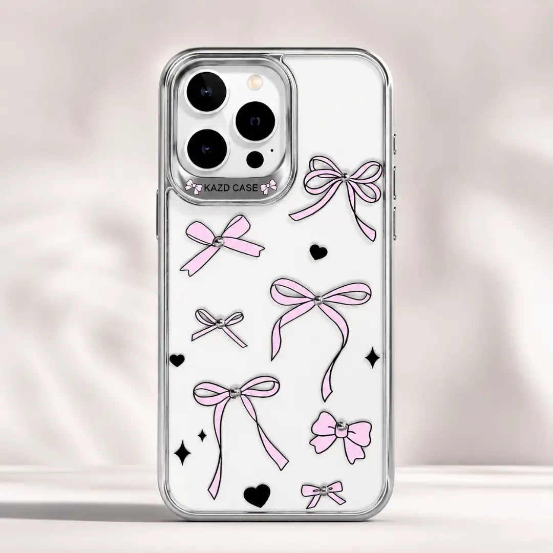 Luxury Bow Print Transparent Case