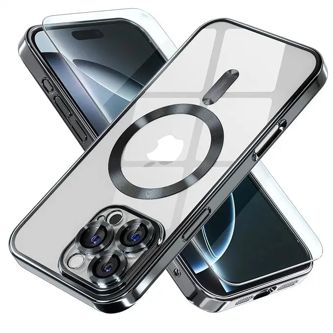 iPhone 16 Pro Max Luxury MagSafe Transparent Phone Cover with Camera Lens Protection
