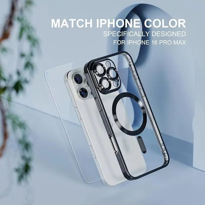 iPhone 16 Pro Max Luxury MagSafe Transparent Phone Cover with Camera Lens Protection