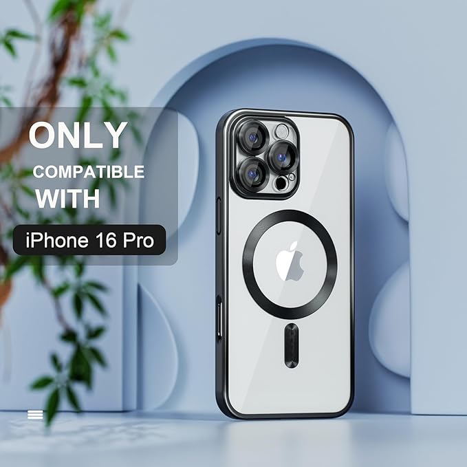 iPhone 16 Pro Max Luxury MagSafe Transparent Phone Cover with Camera Lens Protection