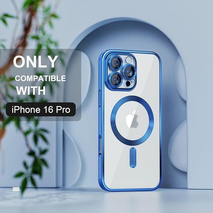 iPhone 16 Pro Max Luxury MagSafe Transparent Phone Cover with Camera Lens Protection