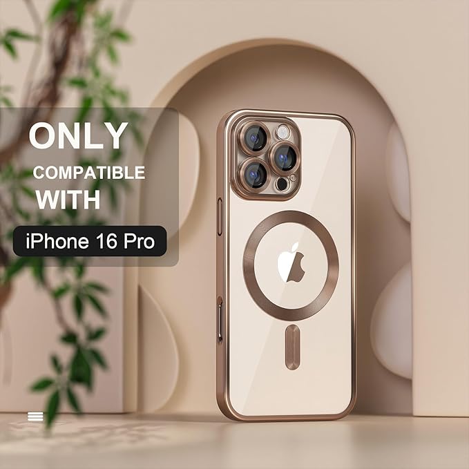 iPhone 16 Pro Max Luxury MagSafe Transparent Phone Cover with Camera Lens Protection