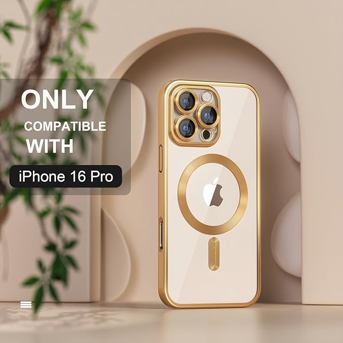 iPhone 16 Pro Max Luxury MagSafe Transparent Phone Cover with Camera Lens Protection