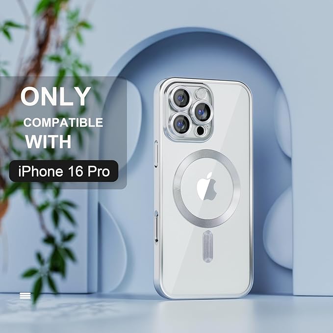iPhone 16 Pro Max Luxury MagSafe Transparent Phone Cover with Camera Lens Protection