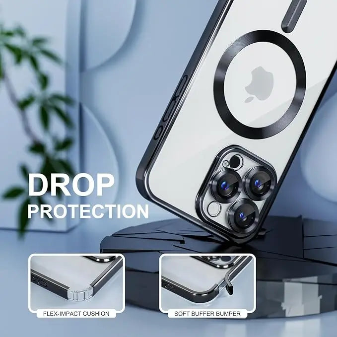 iPhone 16 Pro Max Luxury MagSafe Transparent Phone Cover with Camera Lens Protection