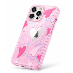 Pink Heart Crystal Case For iPhone 14 Pro Max