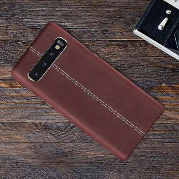 Vorson ® Lexja Series Double Stitch Leather Back Cover For Samsung