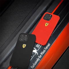 iPhone 15 Pro Ferrari Microfiber Silicone Mobile Case