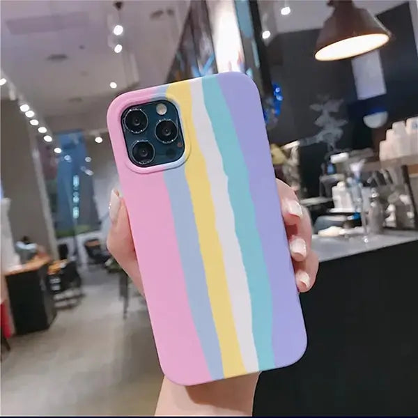 iPhone 12 Mini Rainbow Silicone Back Case