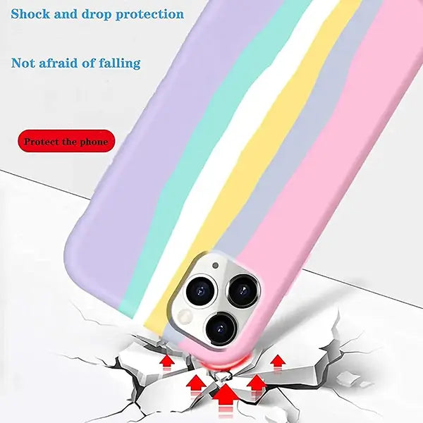 iPhone 12 Mini Rainbow Silicone Back Case