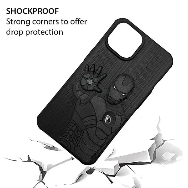 iPhone 14 Iron Man 3D Shockproof Soft Silicone Back Case