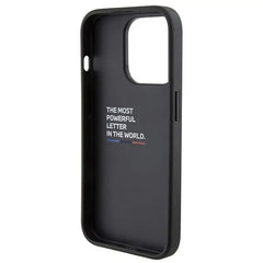 iPhone 15 BMW Black Carbon Design Leather Case with Grip Stand