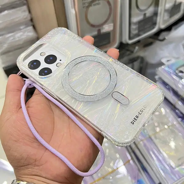 iPhone 15 Pro Dier Colour Magnetic Magsafe Gliter Mobile Case