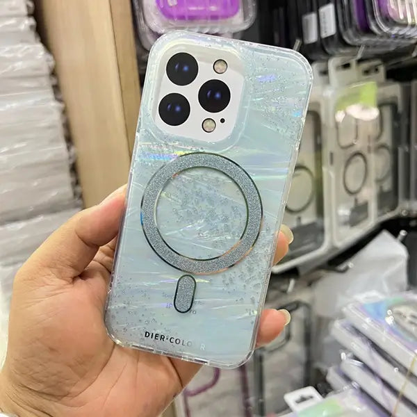 iPhone 15 Pro Dier Colour Magnetic Magsafe Gliter Mobile Case
