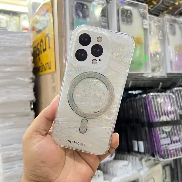 iPhone 15 Pro Dier Colour Magnetic Magsafe Gliter Mobile Case