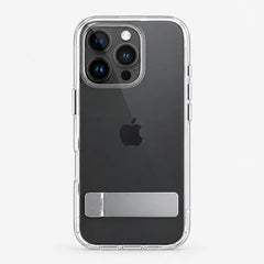 iPhone 16 Pro Max Crystal Clear Military-Grade Non-Yellowing Shatter-Resistant Kickstand Case