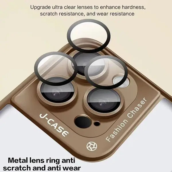 iPhone 16 Pro Shockproof Phone Cover With Metal Lens Ring
