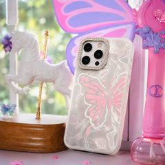 Ice Pink Butterfly Pearl Bloom Case