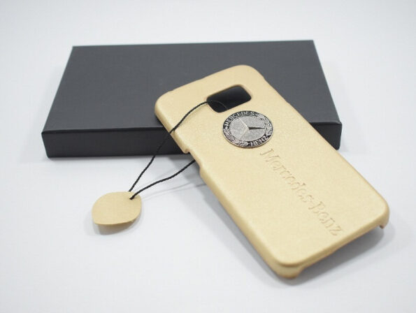 Luxury Logo Leather Back Cover For Samsung Galaxy S6 Edge