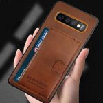 Puloka Luxury Leather Card Pocket Holder Back Cover For Apple iPhone / Samsung