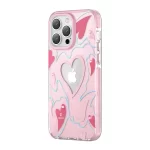 iPhone 14 Pro Max Pink Heart Star Crystal Clear Case-1