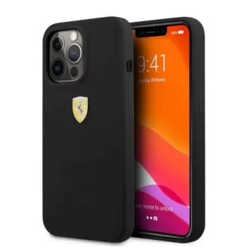Ferrari Microfiber Silicone Mobile Case For iPhone 15