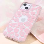 iPhone 15 Pro Max Mikalen Pink Floral Print Clear Mobile Case-3