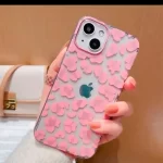 iPhone 15 Pro Max Mikalen Pink Floral Print Clear Mobile Case-3