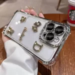Dazzling-Rhinestone-Bear-Transparent-Phone-Cover-For-iPhone-15